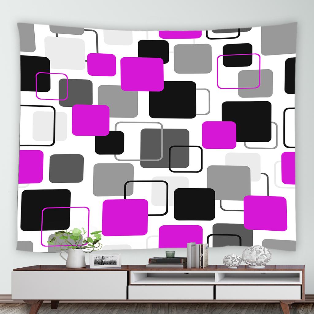 Скандинавский креативный гобелен с геометрическим красным, черным и серым принтом, домашний гобелен для гостиной, спальни, настенное украшение, гобелен