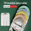 Nylon Braided PD20W Fast Charging Cable for Apple and Huawei Devices.