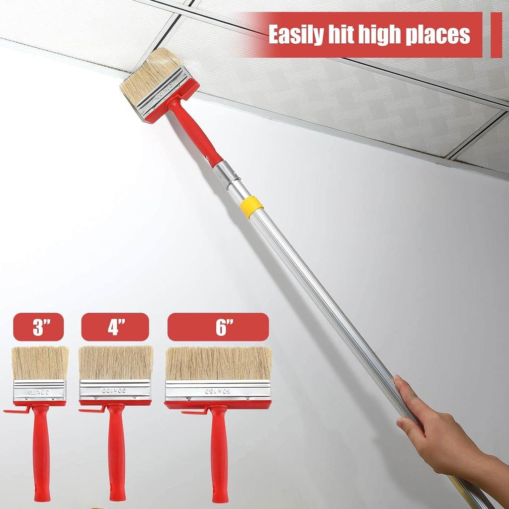 3 Pieces Deck Stain and Sealer Block Paint Brushes for Wood Heavy Duty Brush Paint Brushes for Walls Applicator for Painting Staining Decking Fence,