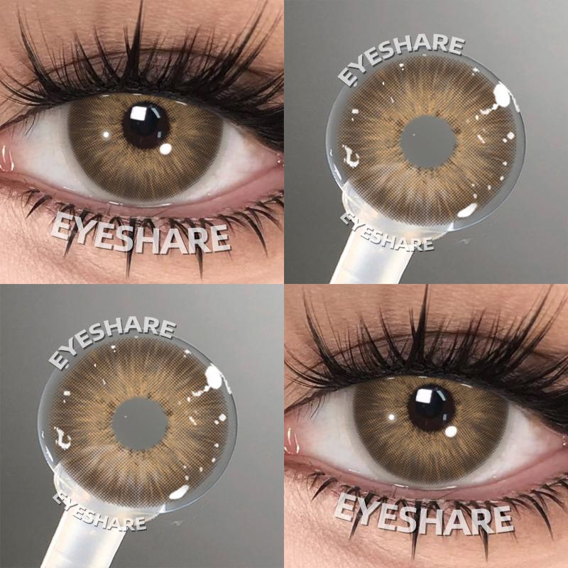 Eyeshare Цветные контактные линзы 1 пара Цветные контакты для глаз Коричневые линзы Голубые контакты Годовые Красивый макияж Контактные линзы для глаз