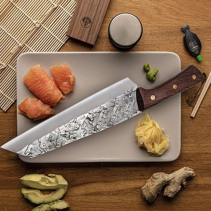 Японский нож, стальные кухонные ножи для обвалки, ножи шеф-повара, нож для нарезки мяса Сантоку, нож для мяса
