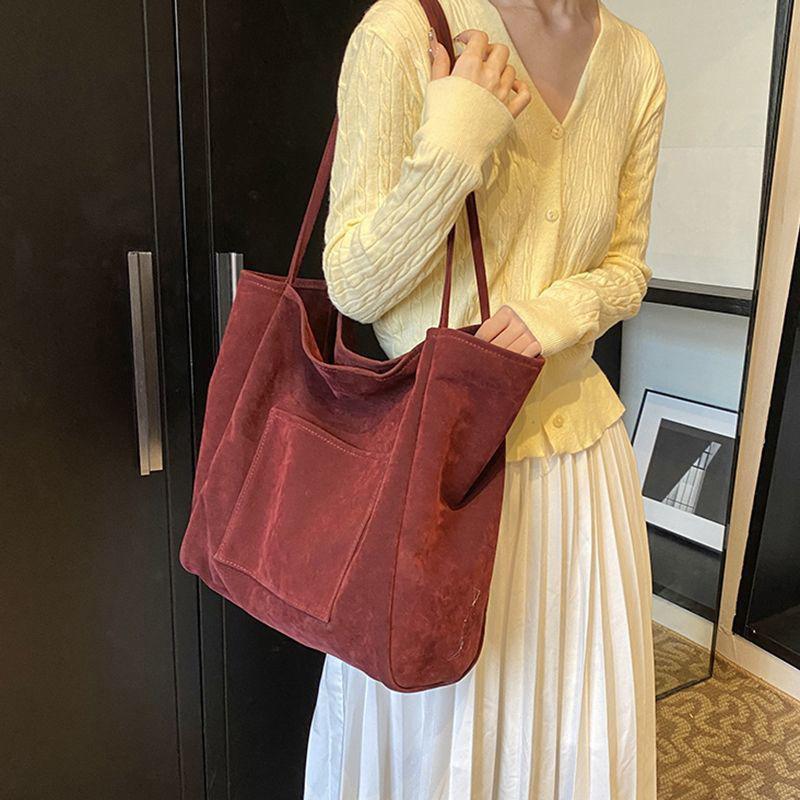 Suede Shoulder Bag for Women's Handbags Purse Fashion Large Capacity New Autumn and Winter Versatile Commuting Tote Bag