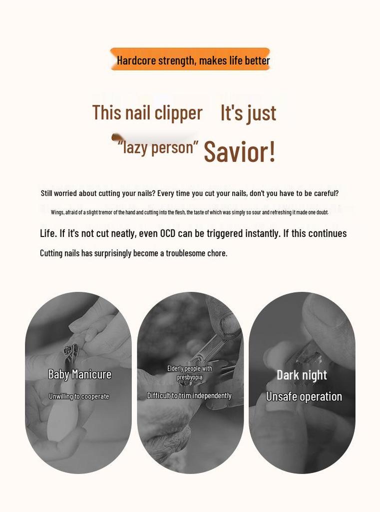 Electric Nail Clipper & Grinder: Two-in-One for Adults, Infants, Children & Elderly - Anti-Pinch Design for Safe Manicures