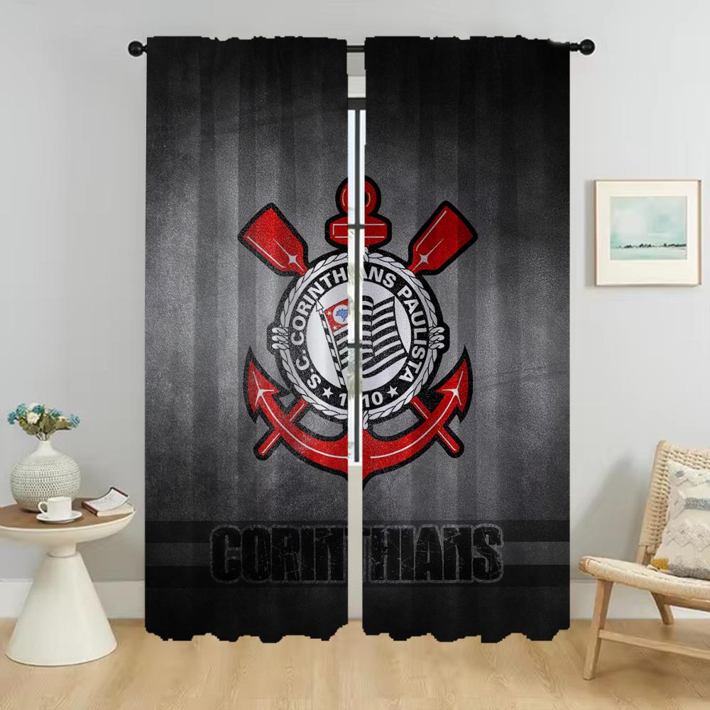 Corinthians Blackout Curtain for Room 2 Panel Halloween Decoration Anti-mosquito Curtains 2 Pieces Home Interior Curtains Shades