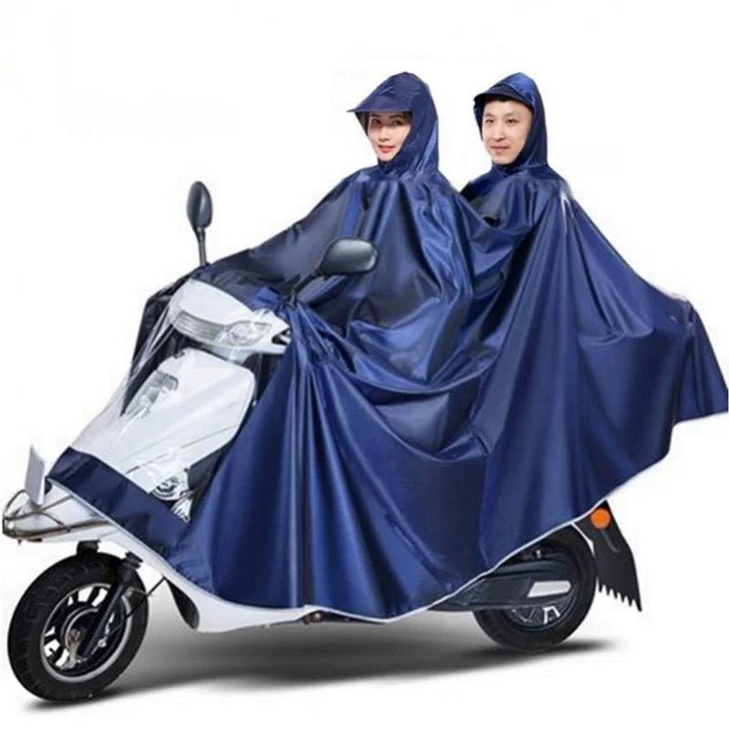 New Model Raincoat for Two-Person Electric Scooter/Motorcycle, Adult Riding Poncho for Single Rider, Enlarged and Thickened