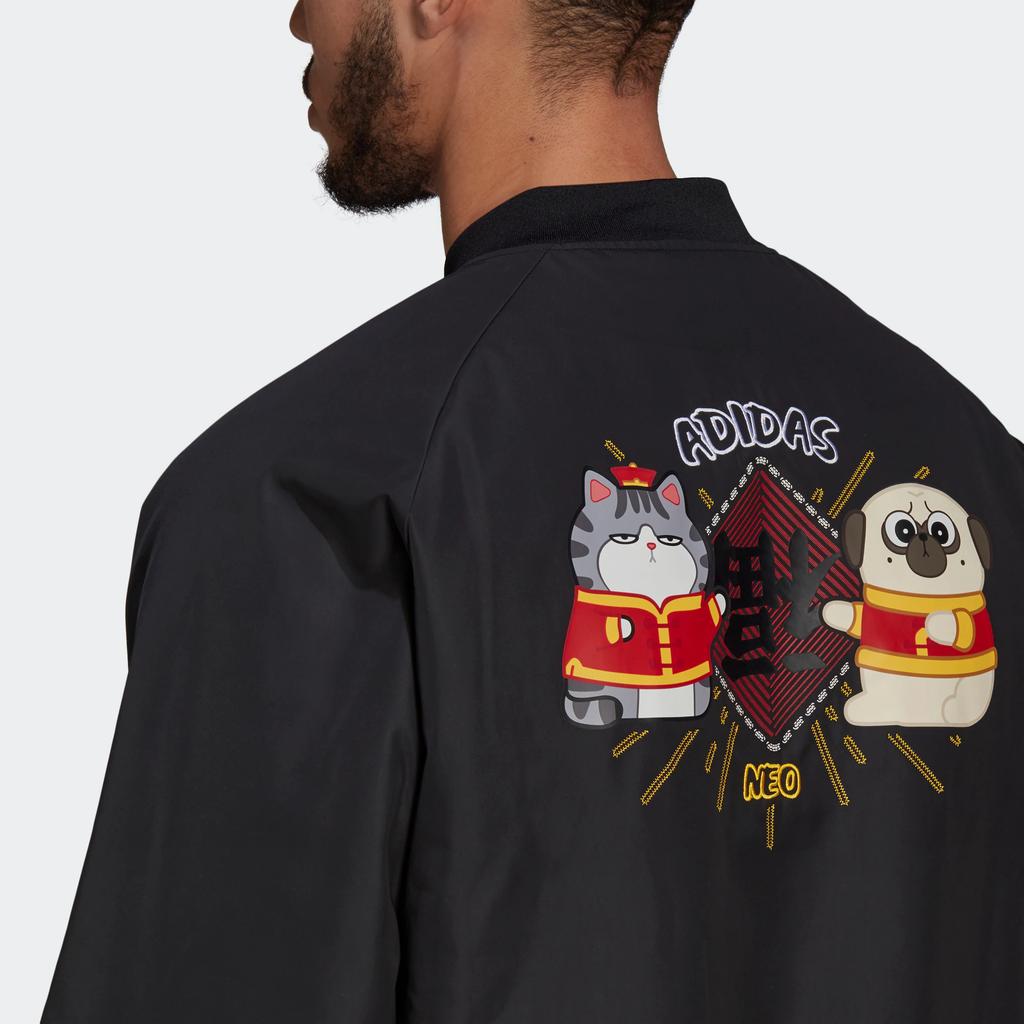 Adidas Neo X Wu Huang Wan Shui Collaboration Casual Sports Cotton Flight Jacket Winter Men Jacket Black GS5183