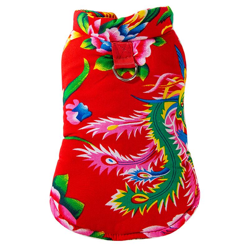 In Autumn and Winter, Cat Clothes Are Kept Warm. Northeast Flower Jackets Are Thickened and Can Be Towed Into Cat and Kitten Two-legged Cotton-padded