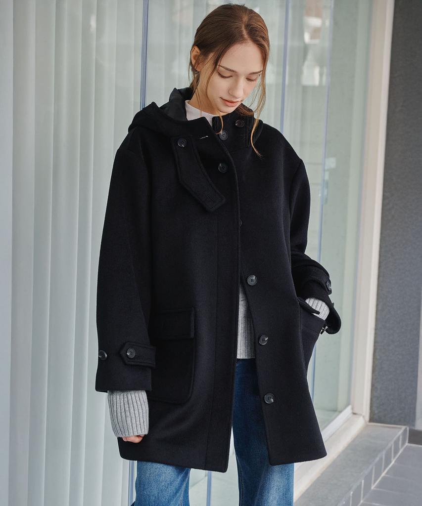 MALOUPE 6509 Cashmere Half Coat (Black)