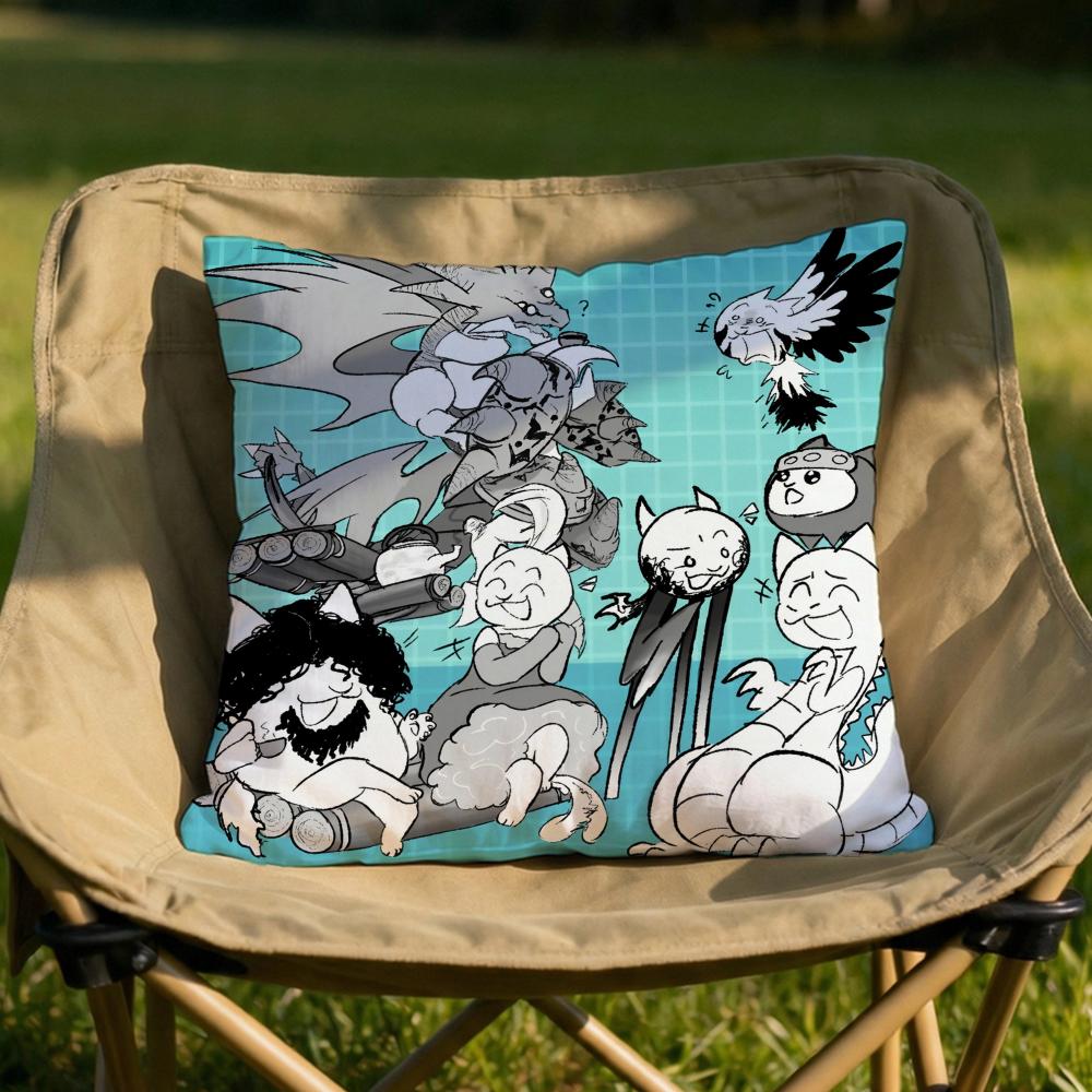 The BBattle Cats Cushion Cover Soft Reversible Durable Pillow Cover MultiScene Use for Home Car Daily Comfort