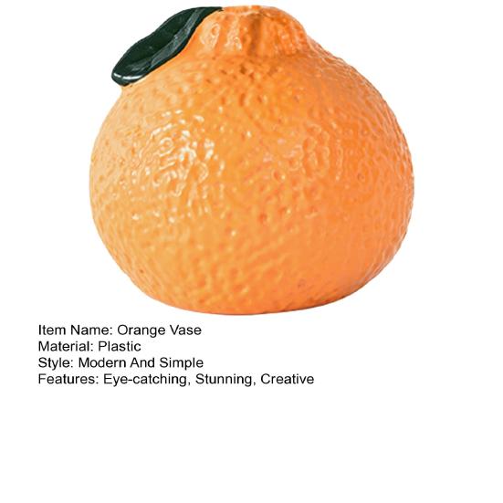 Orange Shaped Vase Small Design Hydroponics Vase Decorative Orange Fruit for Home Office