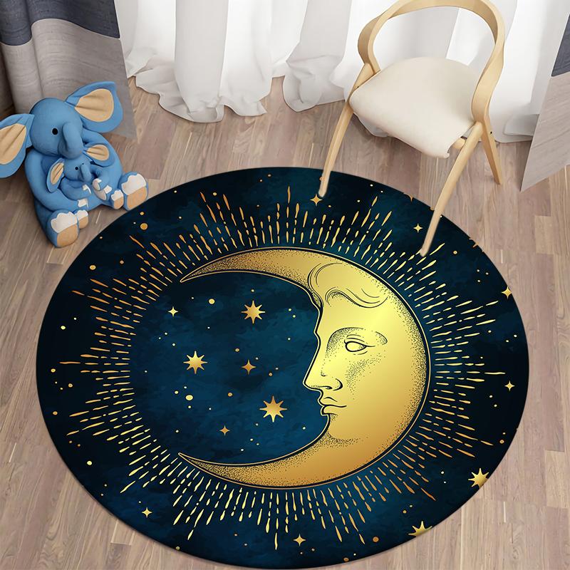 Bohemian Totem Style Round Carpet Tarot Card Floor MATS Bedroom Bathroom Carpet Children's Room Divination MATS Home Decor