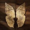 Decorative Wood Wall 2 Angel Wings Home Decor Ornament Wings Sculpture Statue, Hand Carved and Painted Wooden Decor