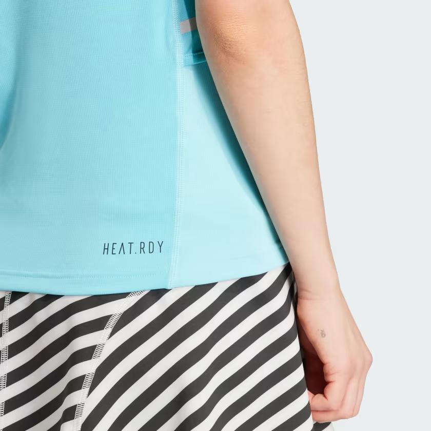 Adidas Tennis Heat.Rdy Match Tank Top Color Block Round Neck Sleeveless Vest Women Tops Blue IL9597