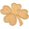 Wooden Plate - Clover Shaped Serving Plate - Clover Split Dinner Decorative Plate St. Patrick's Party