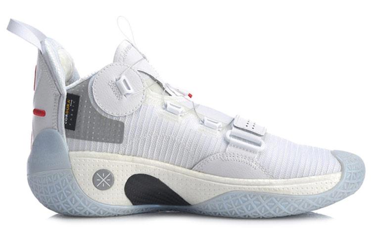 Li Ning WOW 8 Non slip Lightweight High top Basketball Shoes Men's White ABEP001-1