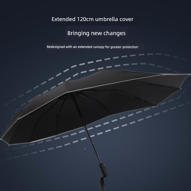 Extra-Large Electric Scooter Umbrella, Foldable Sunshade, Sun Protection, Reinforced Windproof, Dual-Use for Sun and Rain, Special Eccentric Umbrella