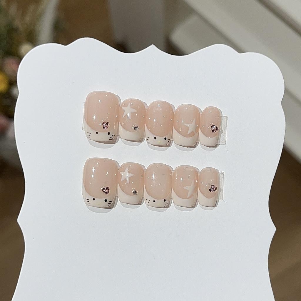 Французский котенок, повседневный телесный цвет, расписанный вручную, кожаная пудра, французская звезда KT, небольшая куча доспехов Drill Wear