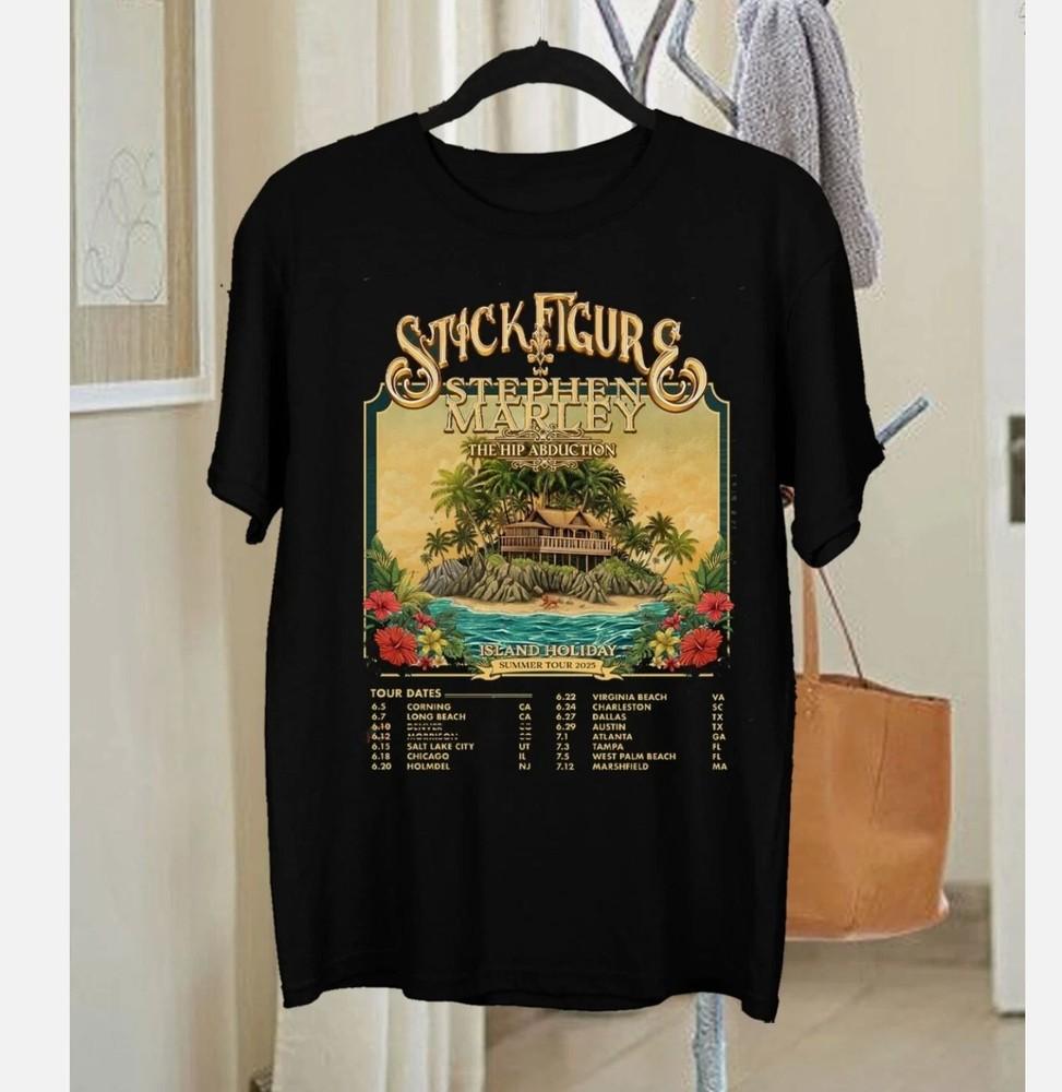 НОВАЯ футболка с коротким рукавом с датами тура Stick Figure Band 2025 всех размеров