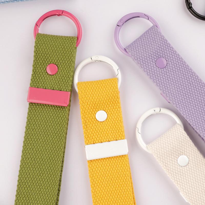 Korean INS Style DIY Canvas Embroidery Keychain - Handmade Heat Transfer Blank Keyring Pendant.