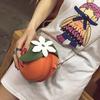 Orange Shape Crossbody Bag Cute and Stylish PU Leather Shoulder Bag for Women Small Crossbody Purse with Chain Strap