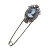 [R8498] - Designer Brooch 'Divine Camée' Gray - 7 Cm - 35x20 Mm