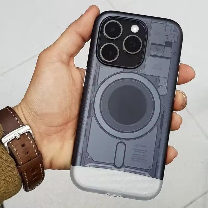 Роскошный классический чехол C1 MagSafe для iPhone 16 Pro Max 16 Pro 15 14 13 - ультрагибридный магнитный защитный чехол с жестким корпусом