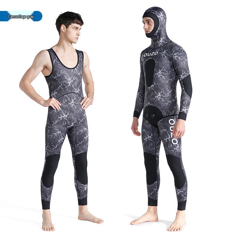 Men's 3mm Quick-Dry Hunting & Surfing Suit - Two-Piece Cold-Proof Sunscreen Freediving Suit
