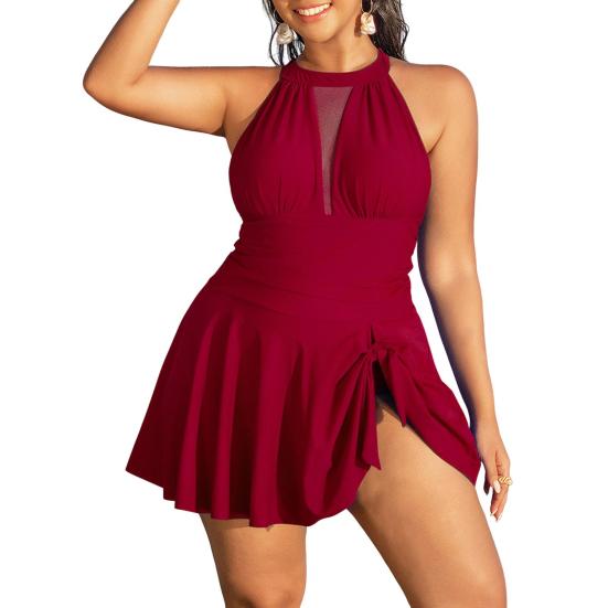 Женский цельный купальник больших размеров с утягивающим эффектом, купальник-бикини, юбка, купальники для женщин, пляжный отдых, вечеринка у бассейна