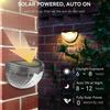 Exterior Light 4-Pack Solar Deck Fence Light Outdoor Waterproof Wall Mount Lamp Semi Circle Shadow LED NightLight for Stairs, Front Door, Yard,
