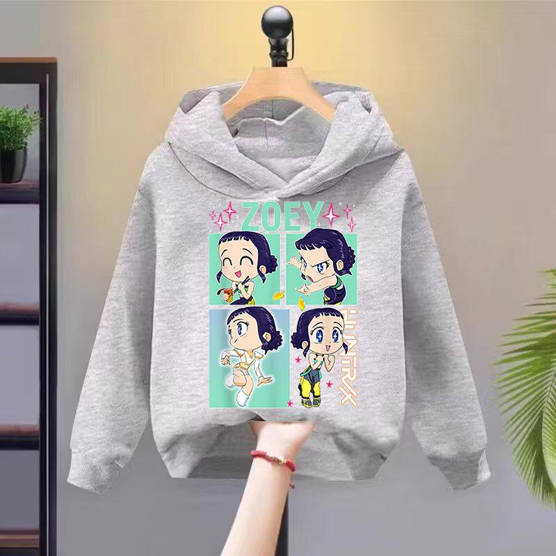 Худи Толстовки Девочки Стильная Толстовка с Мультяшным Принтом Повседневная Удобная Худи Свободного Кроя