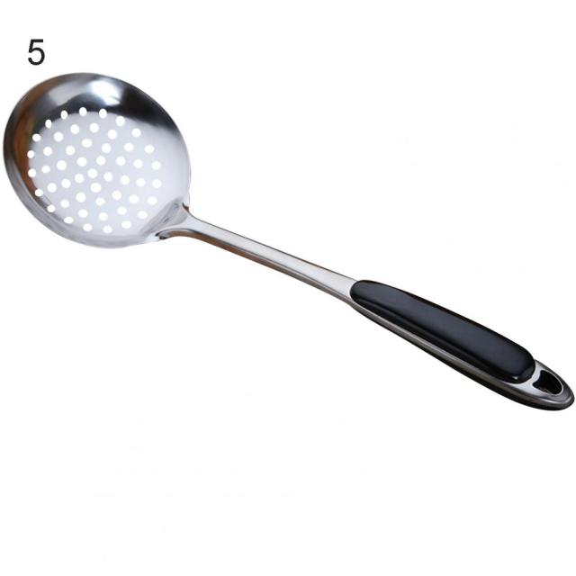 304 Stainless Steel Soup Spoon Colander with Thickened Handle Serving Ladle Flower Leakage Hole Tableware Kitchen Cooking Tool