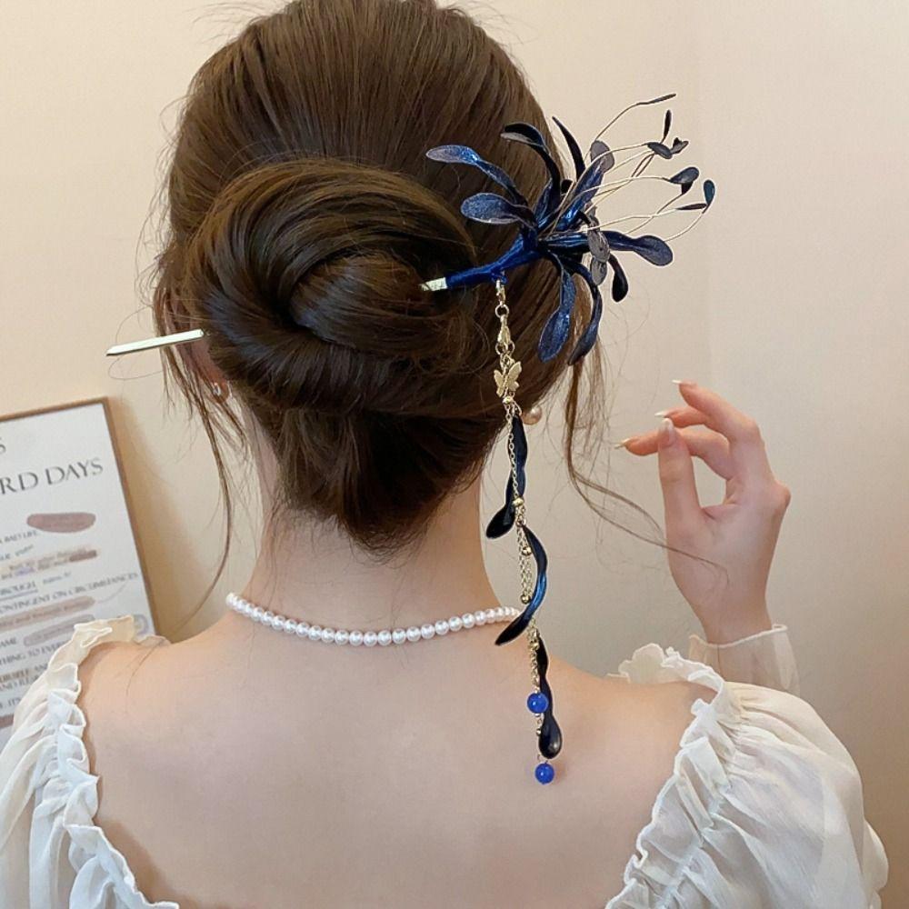 Палочки для волос в китайском стиле с цветком лилии-паука, палочки для ханфу, для женщины, девушки, аксессуары для волос