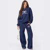 Womens Casual Tracksuit Long Sleeve Crew Neck Fleece Sweatshirt Loose Pants Set Streetwear