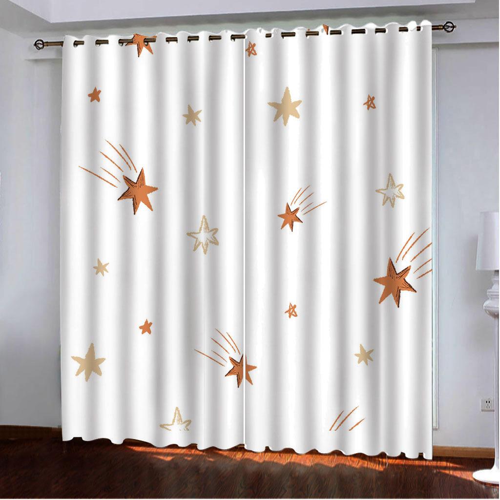 Curtains Autumn Story Plant Fallen Leaves Series Digital Printing High Density Blackout Curtains