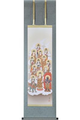 Галерея Hare no Machi Подвесной свиток Буддийская картина Тринадцать Будд Симидзу Унпо Сякусан 44,5×164 см