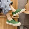 Fashion Round Toe Female Footwear Canvas Women's Shoes Slip On Flat Casual Sneaker Trends 2024 High Quality Cotton Korean Daily Routine