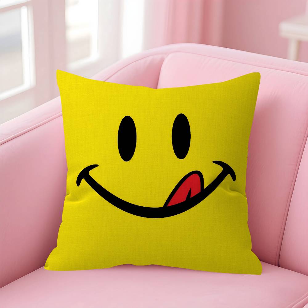 Anime Smile fun cute Cushion Cover Inches Farmhouse Decor Home Throw Pillow Covers for Couch Decorations