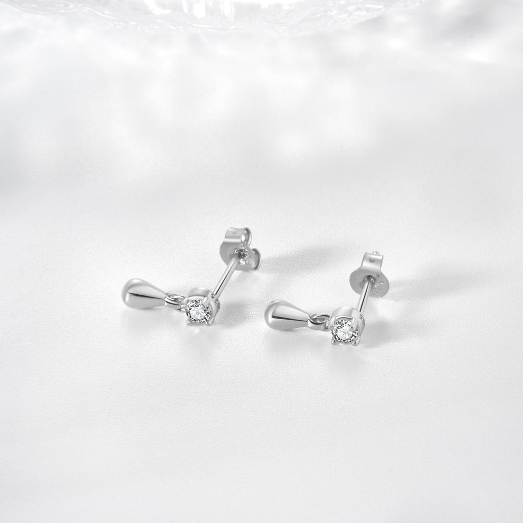 ANDYWEN Стерлингового Серебра 925 пробы, 1 пара легких, роскошных модных серег-гвоздиков с подвеской в виде капли воды, женские 2023, Высокое ювелирное искусство