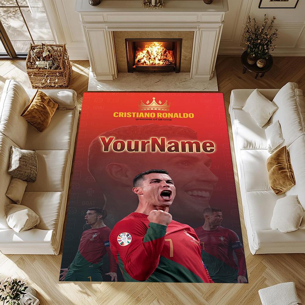 Cristiano Ronaldo 31 Personalized Text Floor Rug Office Rug Design for Decorate room Game Room Entryway Study room Anti-slip Rug Decorate Offices