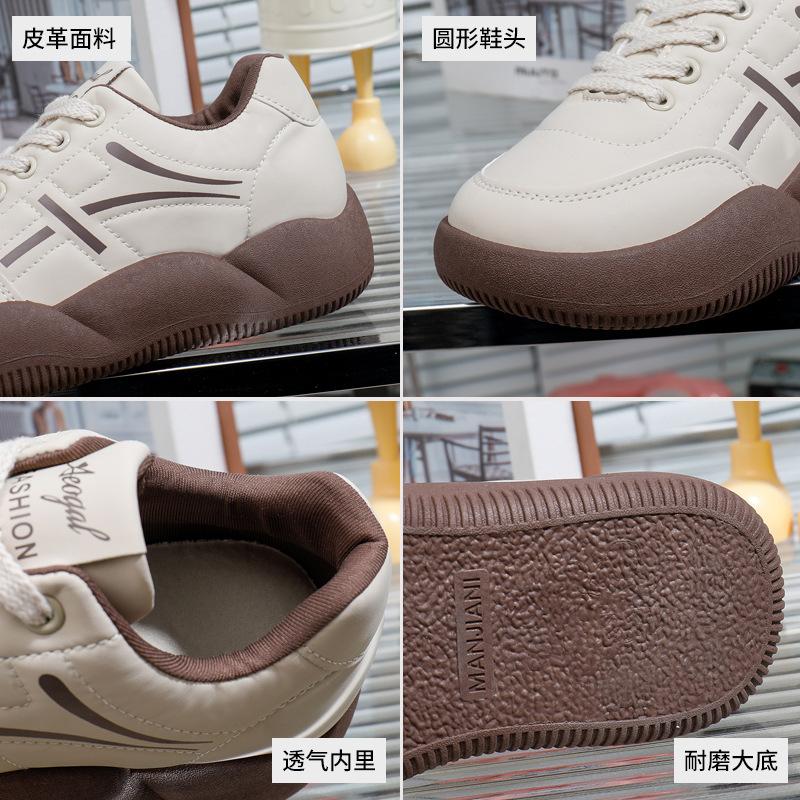 2025 весна маленькие белые туфли новая корейская версия ins женские студенческие туфли для увеличения роста на платформе спортивные туфли для доски повседневная обувь женская XQ359