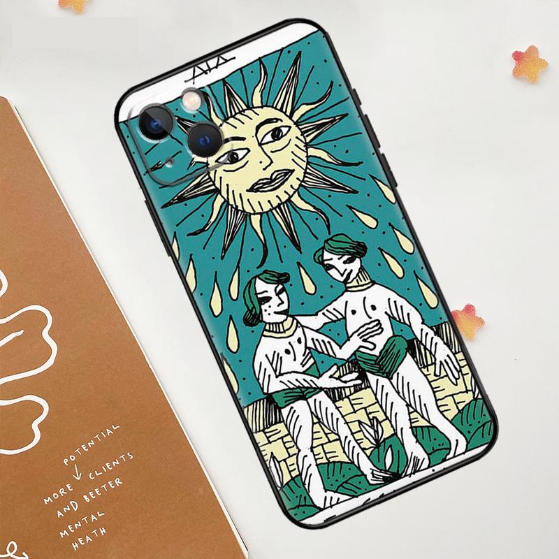 Чехол для телефона Apple iPhone 16 15 14 13 11 12 Pro Max Mini XR 15 16 Plus 16e с изображением карты Таро "Солнце" Защитная крышка