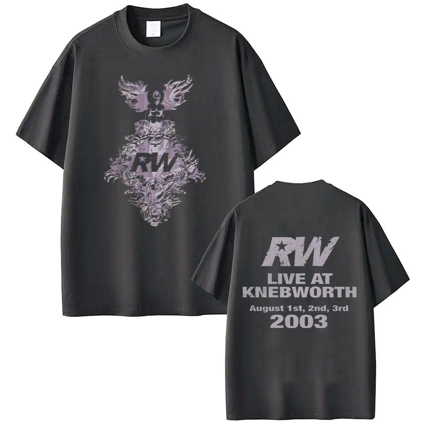 Robbie Williams Rw Tour Merch T Shirt Men's Women Clothing Short Sleeve T-shirt High Quality 10