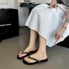 French Retro Flip-flops Women's Summer Outer Wear 2025 New with Skirt Flat Bottom Pinch Casual Beach Cool Slippers