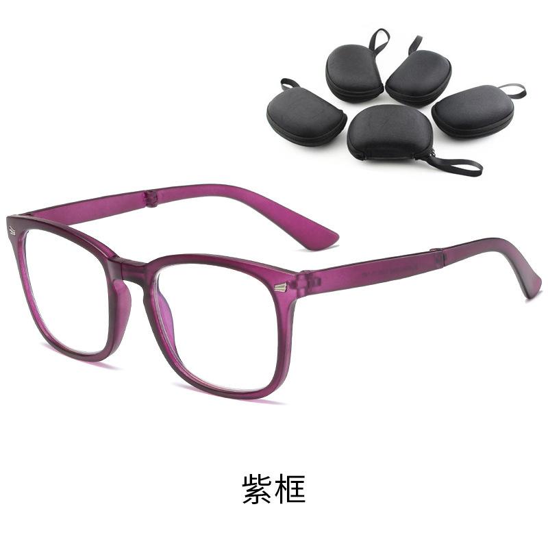 Anti-blue folding reading glasses, high-end KY women, elderly people, far-sighted reading glasses, retro frames, women