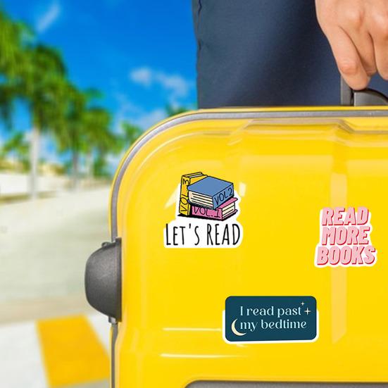 50 шт., наклейки для любителей чтения, богатые различные узоры, без остатков, солнцезащитные, клейкие, невыцветающие, водонепроницаемые, книжные наклейки