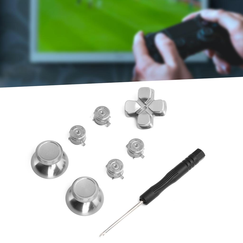 Игровой контроллер, кнопки из алюминиевого сплава, набор джойстиков, запасные части для PS4Silver