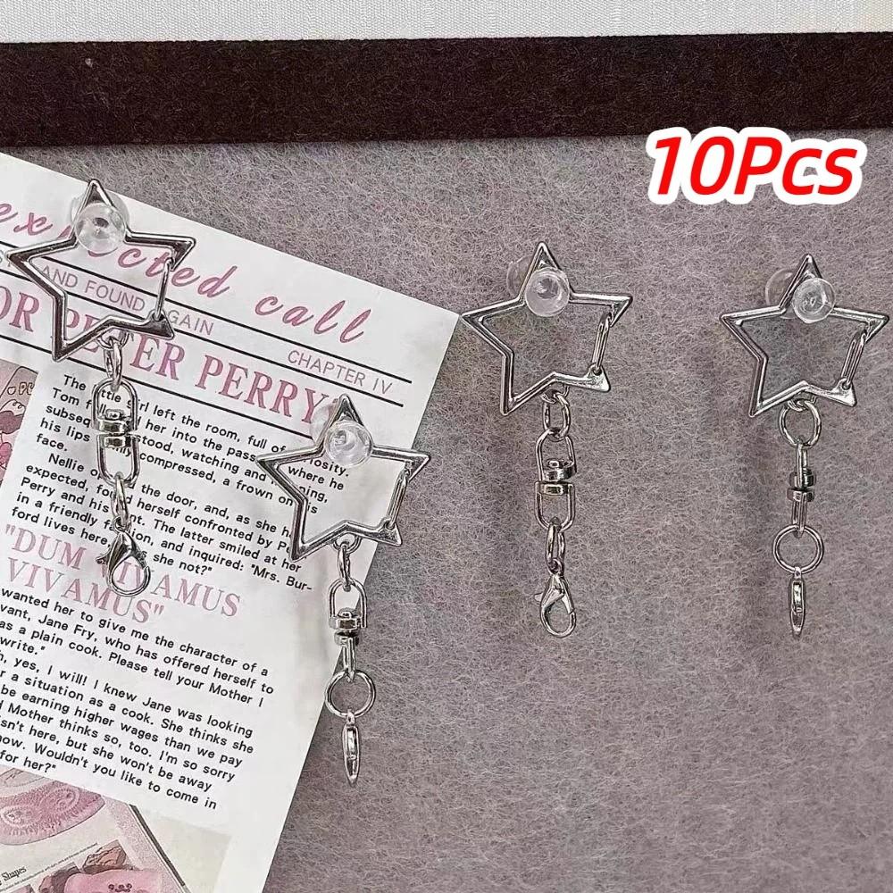 10Pcs Multi Styles Spring Snap Keychain 360 Rotate Star Shaped Clasp  DIY Jewelry Making
