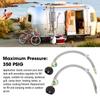 2Pcs RV Hose with Gauge 1/4in Male NPT QCC Type1 Inlet 350 PSIG 15 Inch Stainless Steel Hose for Camping Picnic Outdoor