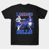 Мужская черная футболка с принтом Josh Allen - Jim Kelly Печать на бумаге для трансферной печати без вырезания Хлопковая футболка