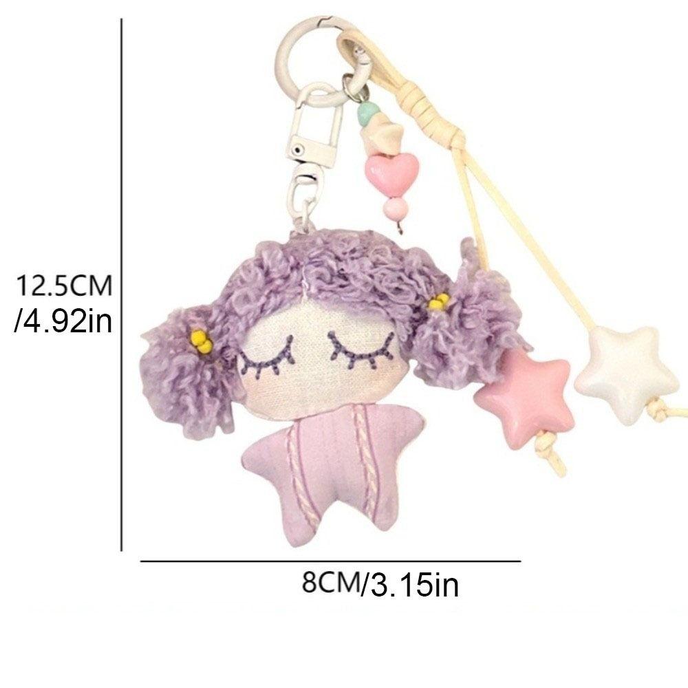 Stuffed Cartoon Bag Pendant Star Car Key Ring Lovely Little Girl Keychain  Bag Pendant